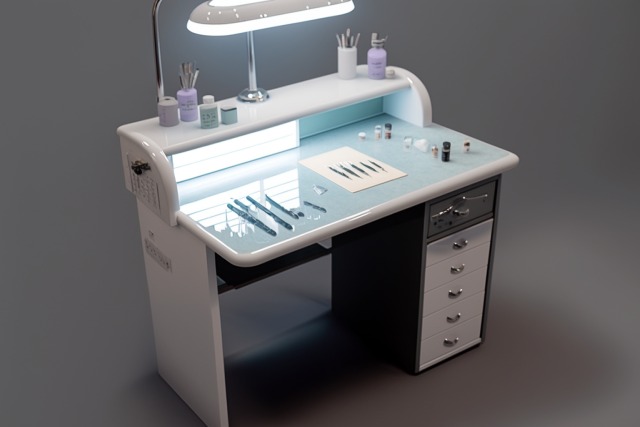 table manucure aspirante lampe led